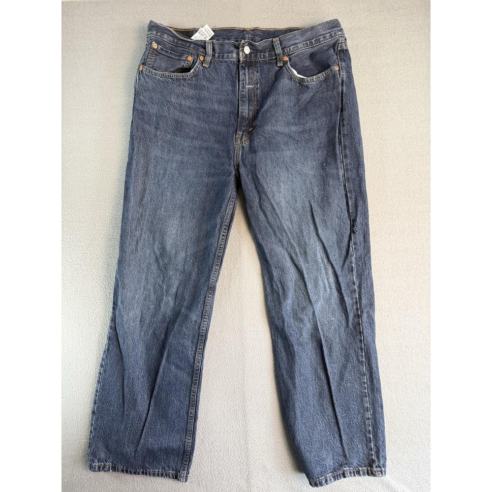 Levi's 565 Jeans Mens 38x32 Med Wash Blue Relaxed Straight Distressed Denim